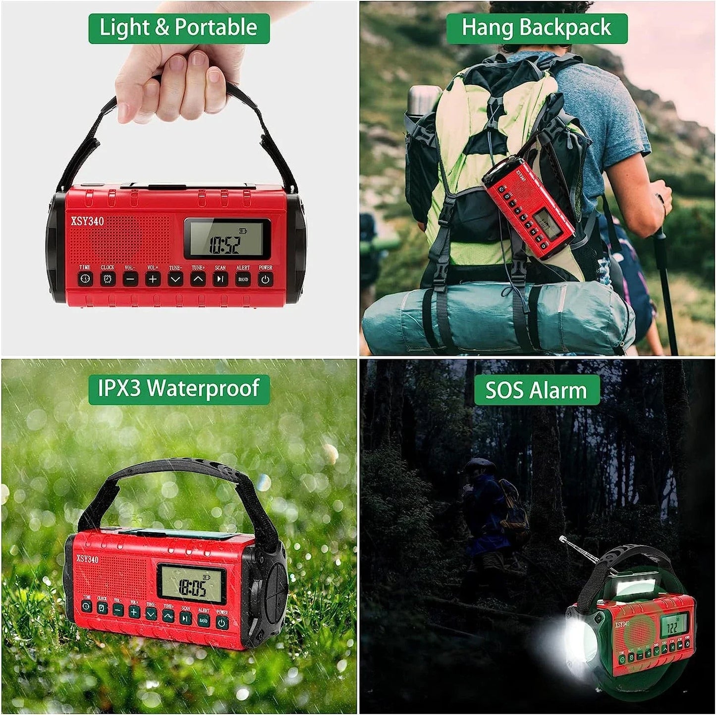 Weather Radio Emergency Radio Solar Hand Crank