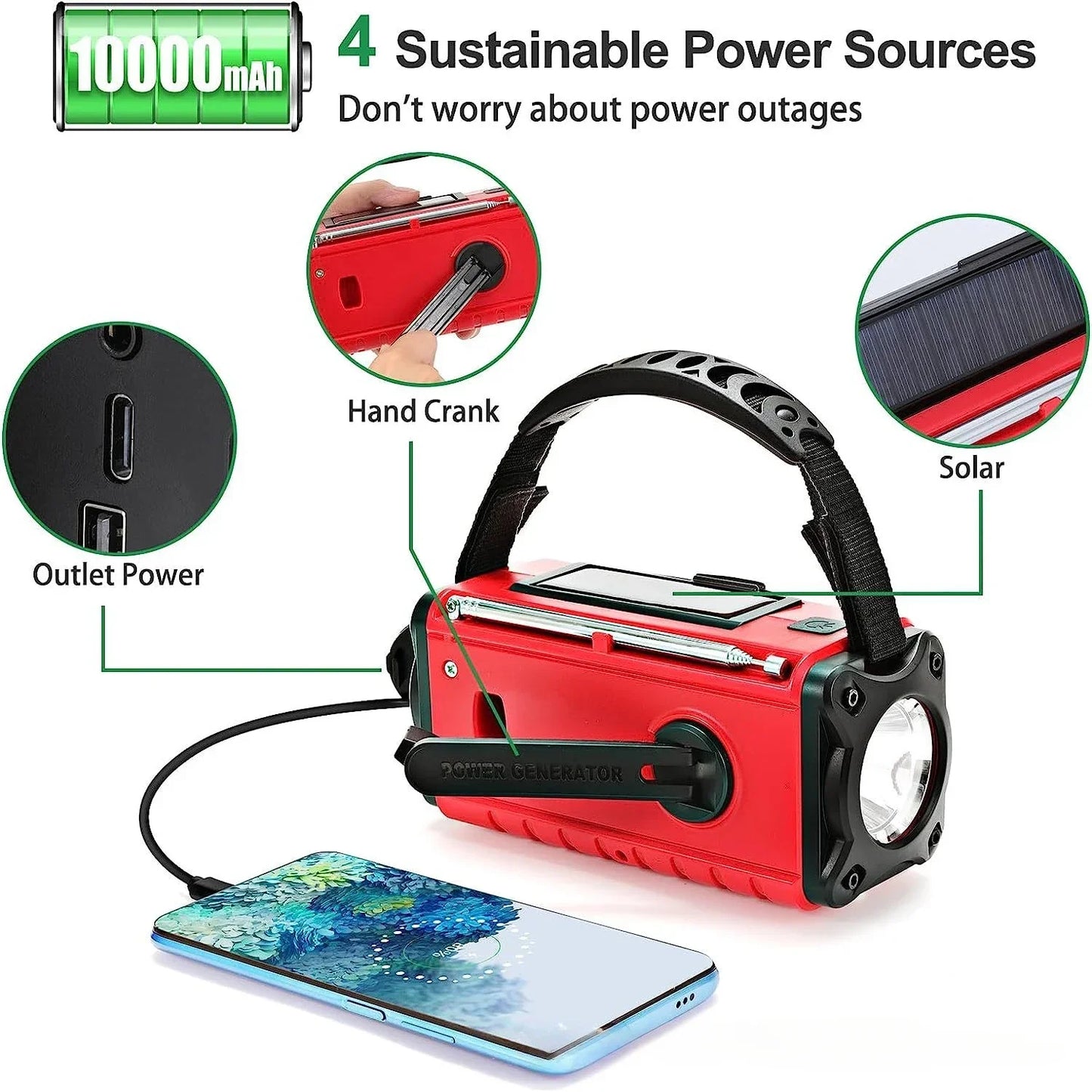 Weather Radio Emergency Radio Solar Hand Crank