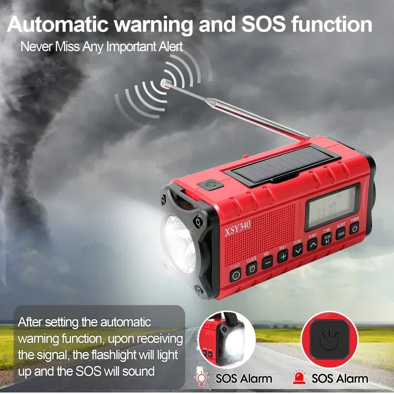 Weather Radio Emergency Radio Solar Hand Crank