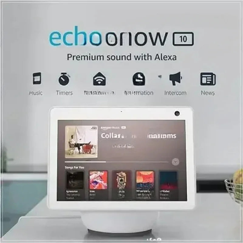 Home. Echo Show 10 | HD Smart | Glacier White