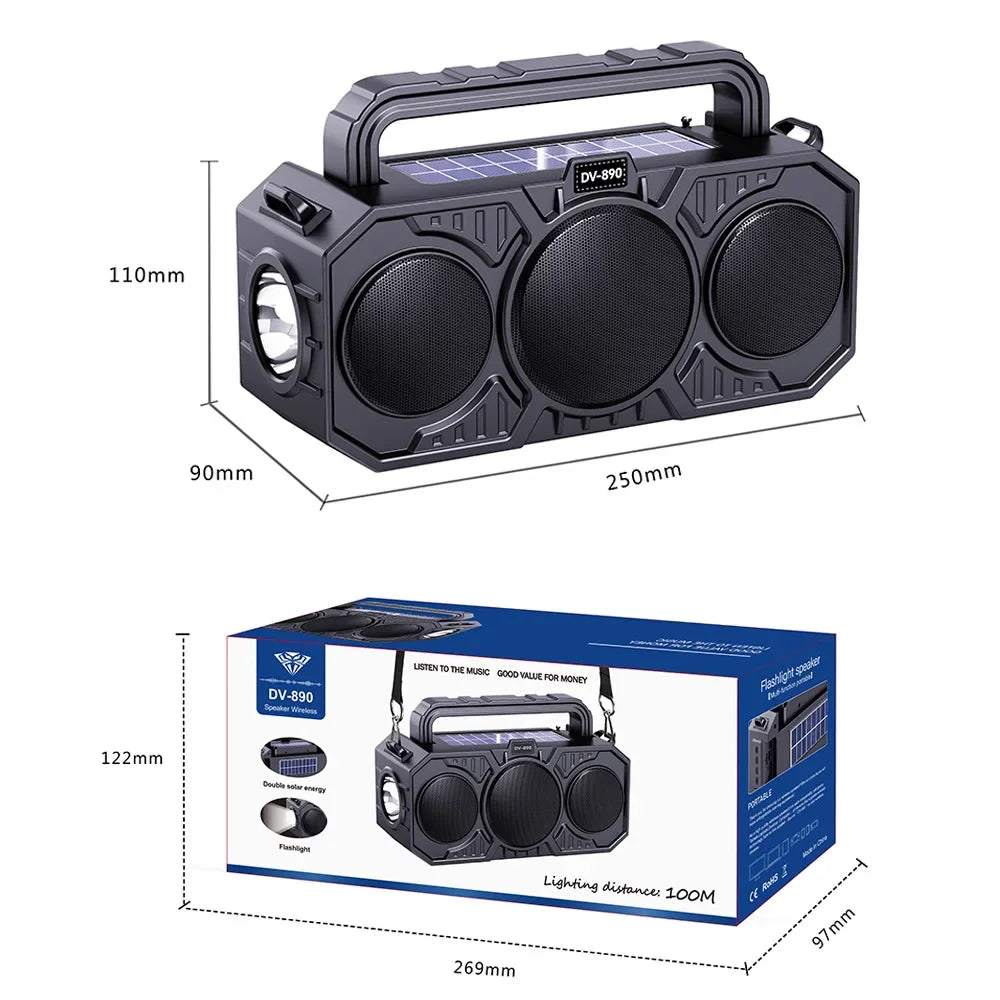 Dual Solar Bluetooth Speaker