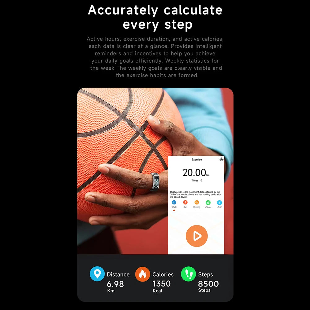 Smart Ring  Waterproof Health Fitness